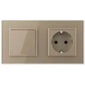 Livolo Wipschakelaar | Wandcontactdoos | Aan/Uit | | Goud