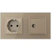 Livolo | Goud | SR+SR | Wandcontactdoos | TV aansluiting | Blindplaat