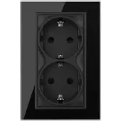 Livolo Wandcontactdoos | Dubbel zwart Stopcontact | 1 inbouwdoos | .nl
