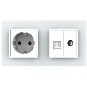 Livolo | Wit | SR+SR | Wandcontactdoos | Telefoon | TV - Bekijk hier!