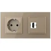 Livolo | Goud | SR+SR | Wandcontactdoos | HDMI aansluiting |