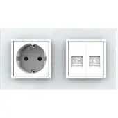 Livolo | Wit | SR+SR | Wandcontactdoos | Netwerk | Telefoon - Bekijk