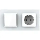 Livolo | Wit | 1+SR | Puls | Wipschakelaar met wandcontactdoos -