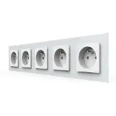 Livolo Wandcontactdoos | Wit | 5-voudig Franse Stopcontact | .nl