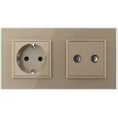 Livolo | Goud | SR+SR | Wandcontactdoos | TV | TV