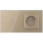 Livolo Wandcontactdoos | France | | Goud | Aan/Uit | Schakelaar