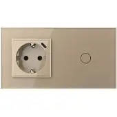 Livolo USB-C Oplader met wandcontactdoos & Schakelaar | Goud | Aan/Uit
