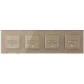 Livolo | Goud | SR+SR+SR+SR | Slide-Dimmer | Wisselschakelaar | Smart
