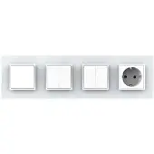 Livolo | Wit | 1+2+2+SR | Aan/Uit | Wipschakelaar met wandcontactdoos