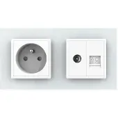Livolo | Wit | SR+SR | Wandcontactdoos | TV | Netwerk | France -