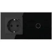 Livolo USB-C Oplader met Wandcontactdoos & Schakelaar | Zwart | Aan/Uit