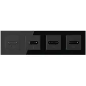 Livolo | Zwart | SR+SR+SR+SR | Slide-Dimmer | Wisselschakelaar | Smart