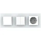 Livolo | Wit | 1+2+SR | Puls | Wipschakelaar met wandcontactdoos -