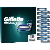 Gillette - Mach3 Scheermesjes - Blauw/Zwart - 16 Stuks