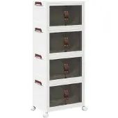 vidaXL Opbergbox stapelbaar met wielen 4-laags 28 L 48x29,5x112,5 cm