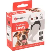 Flamingo loopheidsbroekje hond – Luvly Slip Vrouwelijk Zwart L – voor loopsheid – verstelbare taille & inclusief inlegkruisje hond