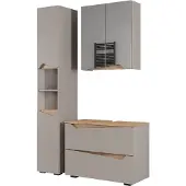 Vicco Badkamermeubelset Marelle Grijs/Artisanaal eiken 3-delig, Model 57526