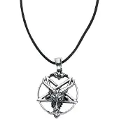 EtNox hard and heavy - Gothic Halsketting - Goat Pentagram - zilverkleurig | Maat Standard