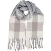 Clayre & Eef Wintersjaal Dames 50x210 cm Grijs Textiel