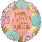 Amscan - Roze Happy Birthday aluminium ballon