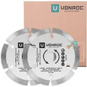 Vonroc Diamant zaagbladen voor mini cirkel- en invalzagen – 85x15mm - 2 stuks cirkelzaagbladen – Voor steen en keramiek