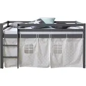Homestyle4u Hoogslaper - 90x200 cm - Grijs - met sterren