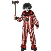 Atosa Clown Halloween Men Costume Rood XS-S Kinderen