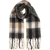 Clayre & Eef Wintersjaal Dames 50x210 cm Zwart Textiel