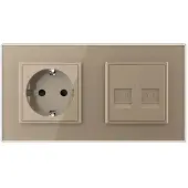 Livolo | Goud | SR+SR | Wandcontactdoos | Telefoon | Telefoon - Bekijk