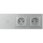 Livolo | Grijs | 1+SR+SR | Aan/Uit | Schakelaar met dubbele