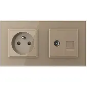 Livolo | Goud | SR+SR | Wandcontactdoos | TV | Netwerk | France -