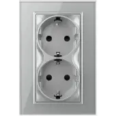 Livolo Wandcontactdoos | Dubbel grijs Stopcontact | 1 inbouwdoos | .nl