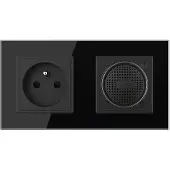 Livolo Bluetooth Speaker | Wandcontactdoos France | Zwart | .nl