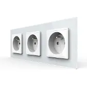 Livolo Wandcontactdoos | Wit | 3-voudig Franse Stopcontact | .nl