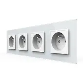 Livolo Wandcontactdoos | Wit | 4-voudig Franse Stopcontact | .nl