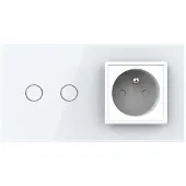 Livolo | Wit | 2+SR | Aan/Uit | Schakelaar met wandcontactdoos |