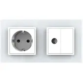 Livolo | Wit | SR+SR | Wandcontactdoos | TV aansluiting | Blindplaat -