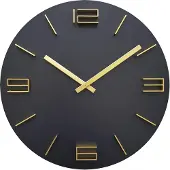 Nextime WT2400, Wandklok, Analoog, Rond, Zwart, Goud, 40 cm, 1 stuk