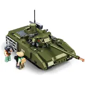 Sluban Army Armata groene tank bouwspeelgoed kinderen vanaf 6 jaar – Constructiespeelgoed modelbouw – bouwdoos met 319 bouwstenen – M38-B1253