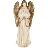 Clayre & Eef Kerstdecoratie Engel 23x12x47 cm Beige Kunststof