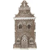 Clayre & Eef Gingerbread house met LED 12x11x25 cm Bruin Kunststof