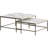 Vicco Ramio Salontafel set – 80 x 80 cm 2 delen Wit/Goud