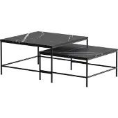 Vicco Ramio Salontafel set – 80 x 80 cm 2 delen Zwart marmer