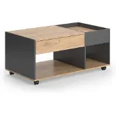 Vicco Maik Salontafel – 110 x 60 cm met lade Eik goud/antraciet