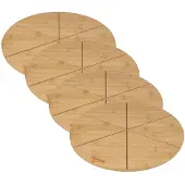 Fackelmann Set van 4 Pizzaplanken met snijgroeven, Ø 32 cm