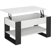 Vicco Lifto Salontafel – 92 x 51 cm met liftfunctie Wit/antraciet