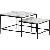 Vicco Ramio Salontafel set – 60 x 60 cm 2 delen Wit/zwart