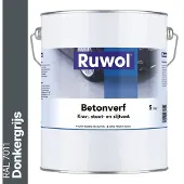 Ruwol Betonverf Donkergrijs (RAL 7011) 5 liter