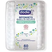 Dodie Wattenstaafjes Biologisch Katoen 60 St Stokjes