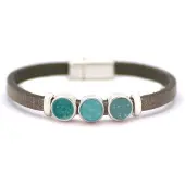Qoss Taupe Armband Milo Mint - Maat L